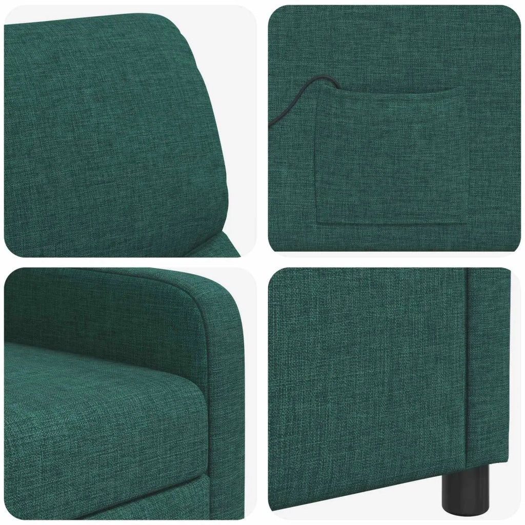 Poltrona Massaggiante Verde Scuro Tessuto 42034834
