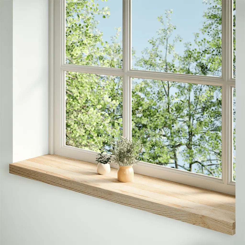 Davanzali 2 pz Non Trattati 110x30x2cm Legno Massello di Rovere 4009113