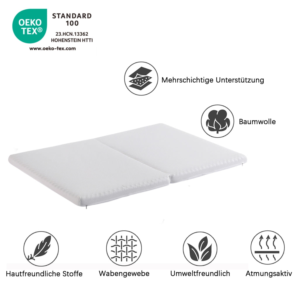 Materasso pieghevole H3 140x200x10 cm in schiuma; bianco