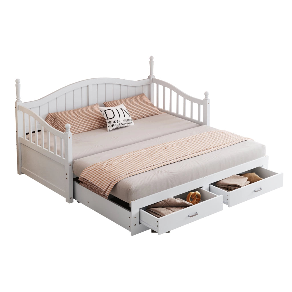divano letto in legno bianco 97 x 197 cm