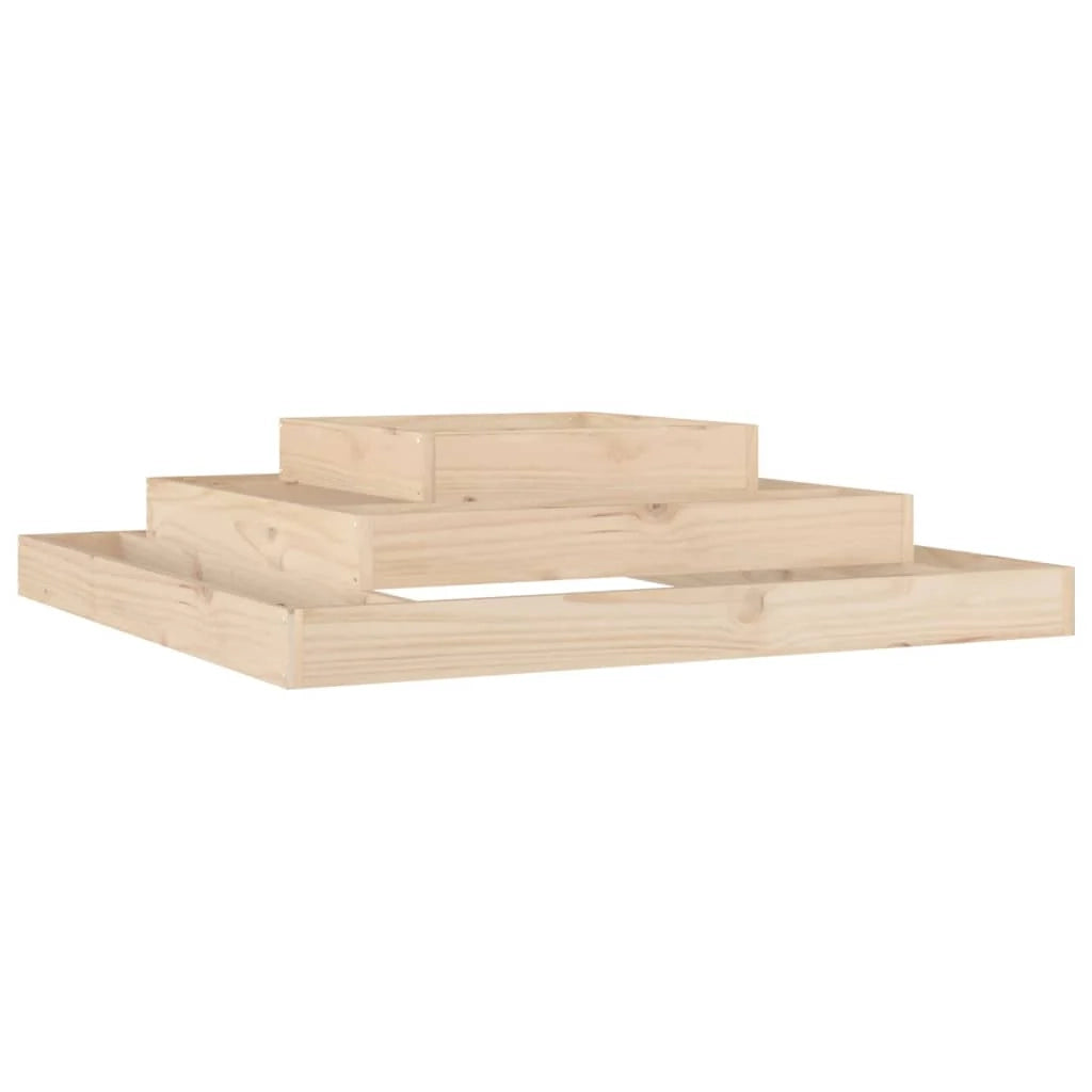 Fioriera rialzata per piante fiori patio giardino 110 x 110 x 27 cm legno massello di pino marrone 02_0037306