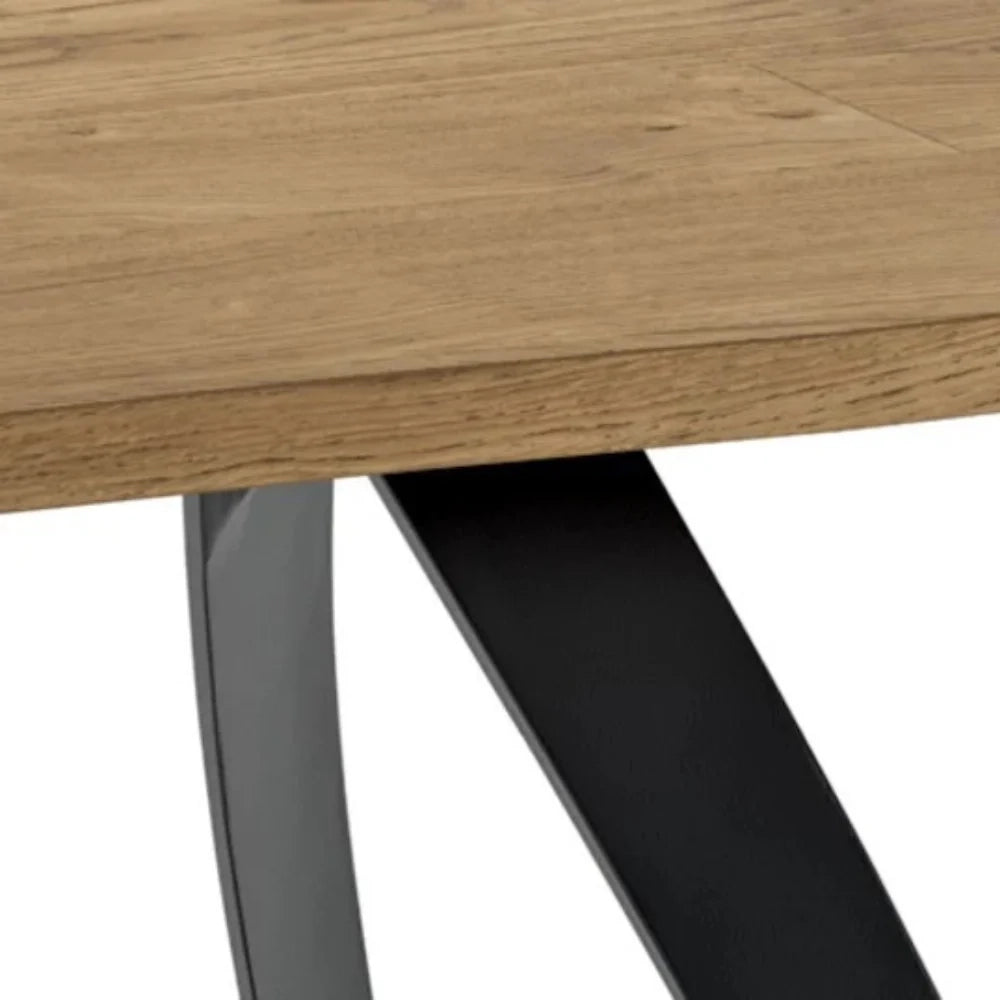 Tavolo da pranzo fisso in legno impiallacciato rovere naturale Timber 160x90 cm fino a 8 posti Made in Italy | Duzzle