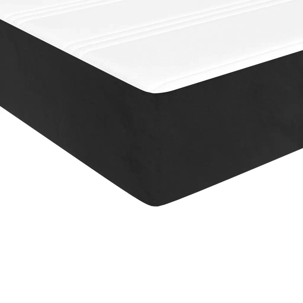 Giroletto a Molle con Materasso-Struttura Letto Nero 80x200 cm in Velluto 220665