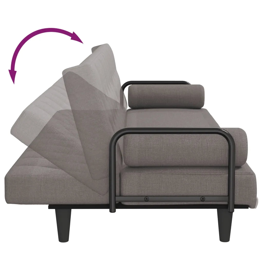 Divano letto | Sof¨¤ letto | Letto singolo con Braccioli Tortora in Tessuto