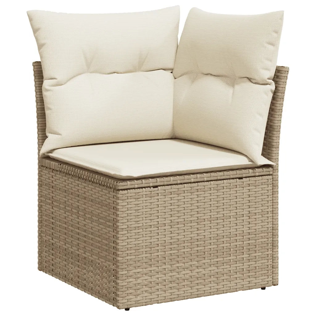 Set Divano da Giardino 9 pz con Cuscini Beige in Polyrattan 3274868