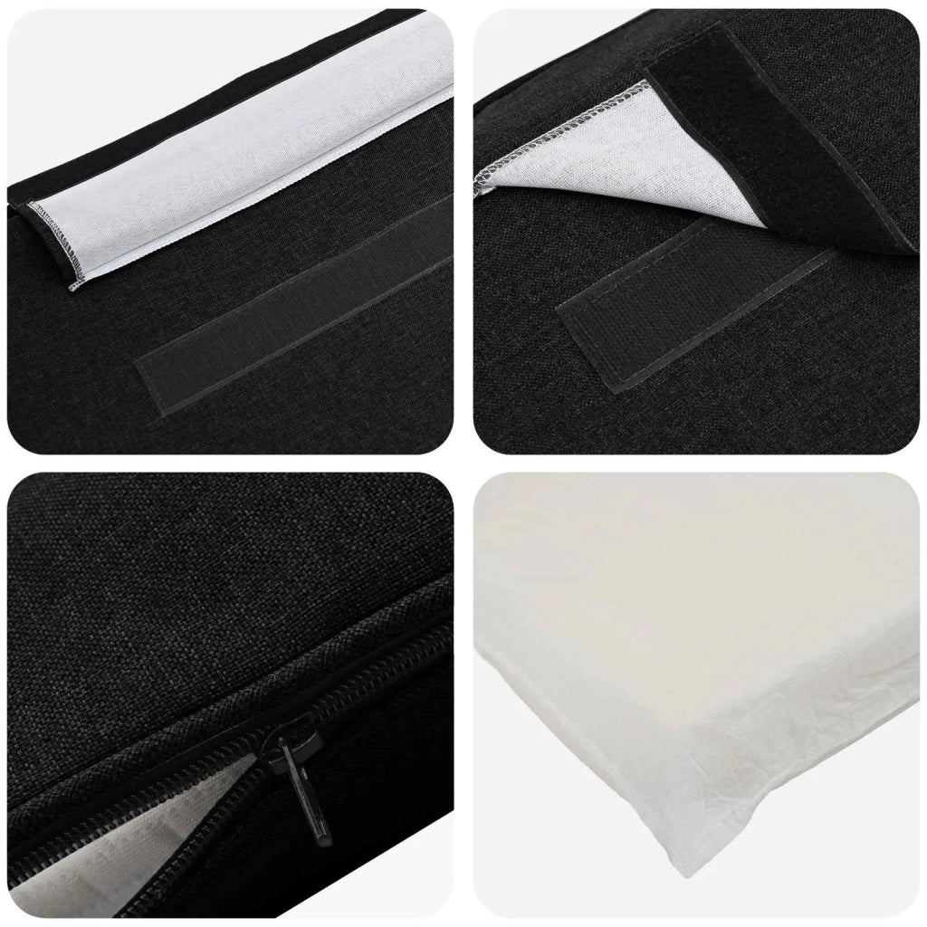 Testiera imbottita-Testiera con Cuscini-Testata Marrone e Nero 100 cm Pino massello 898540