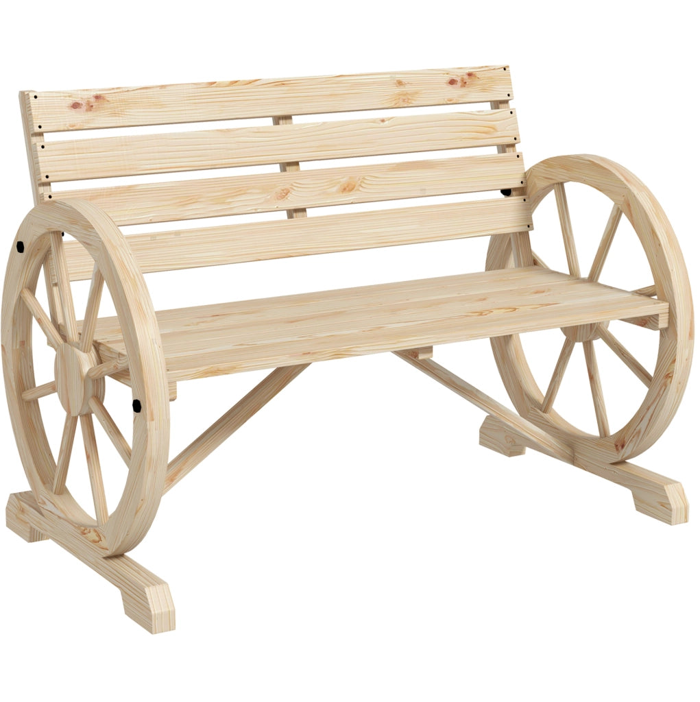 Panca da giardino in legno di abete stile rustico