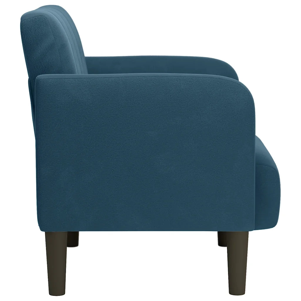 Divano Sedia con Braccioli Blu 54 cm in Velluto 4100577