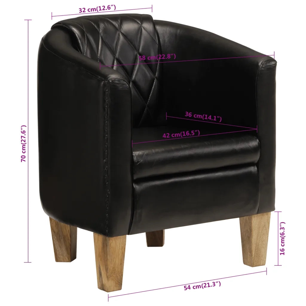 Poltrona Cabriolet Nera in Vera Pelle 359639