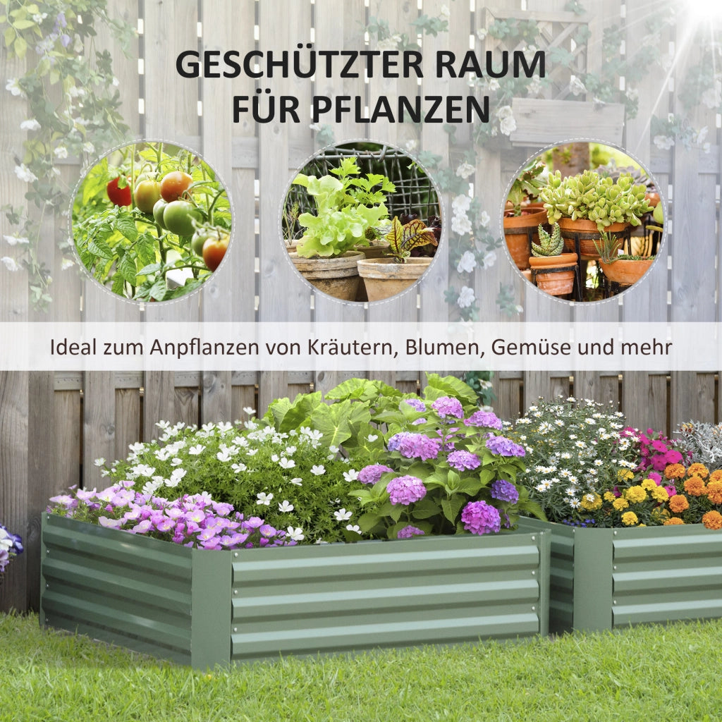 Vasche per piante 100x100x30 ¨C zephmum ¨C verde, 2 pezzi, set