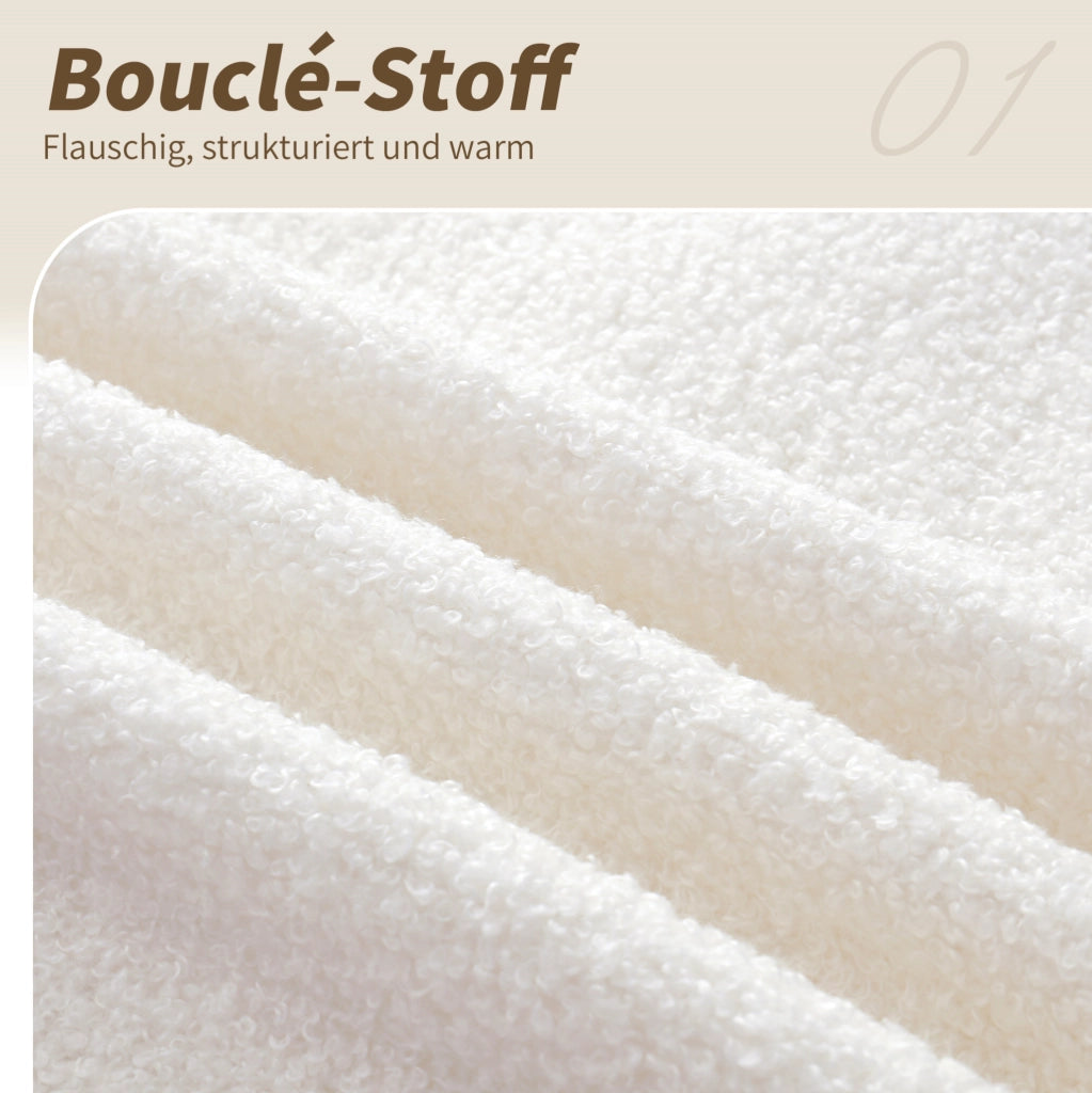 Letto singolo imbottito bouclé beige 90x200 cm