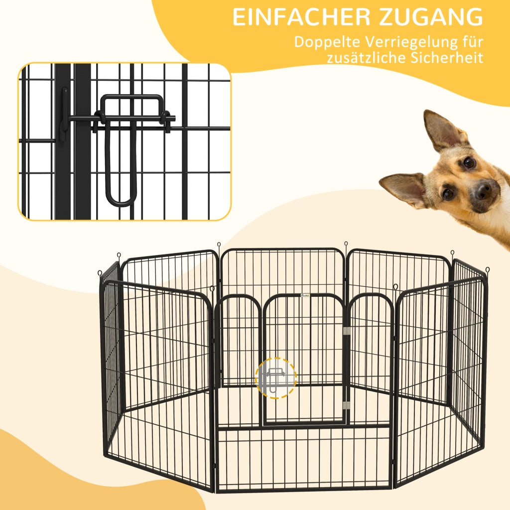 Recinto per cani 8 pannelli ¨C Minimal ¨C grigio 80 cm