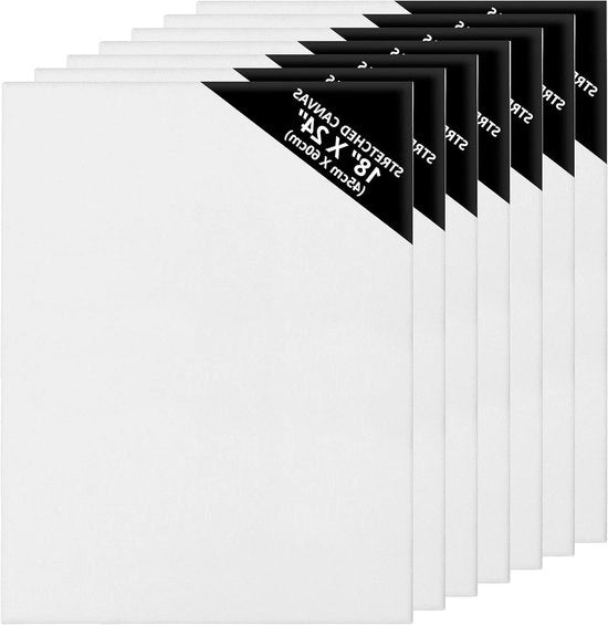 Set di tela - Pittura - Cornice preverniciata - Acquerello - Olio - Disegno - Schizzi - Adatto a diverse tecniche - 45 x 60 cm