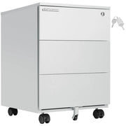 Cassettiera da Ufficio Grigio Mobiletto Portaoggetti per Documenti con Serratura