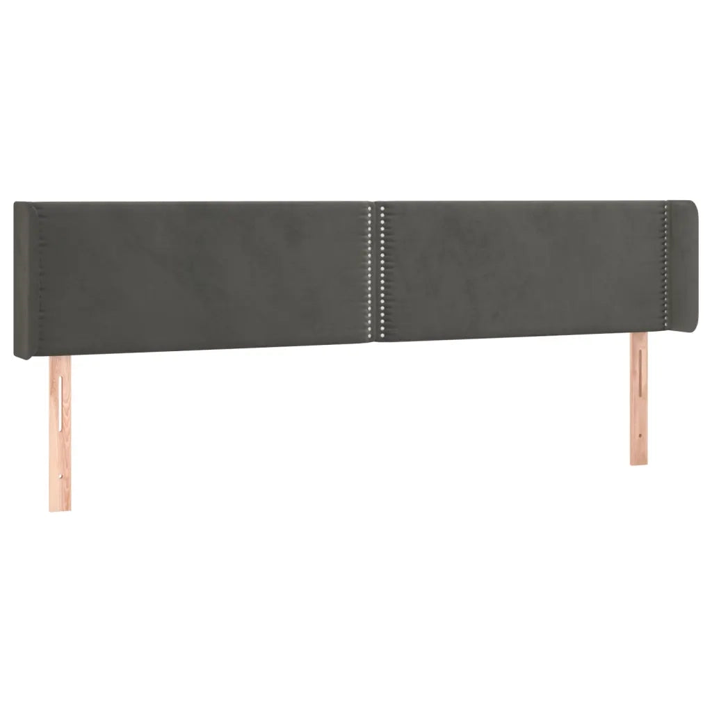Testiera a LED Grigio Scuro 183x16x78/88 cm in Velluto 3123157