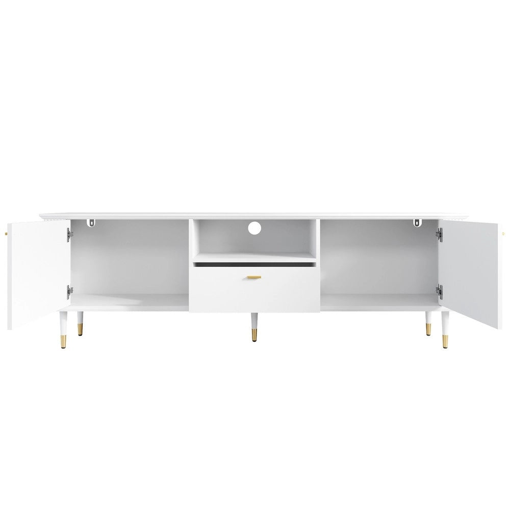 Mobile TV con Cassetti e Ante ¨C MINIMAL ¨C Bianco/Nero/Legno