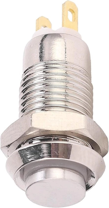 Drukknopschakelaar in acciaio inossidabile 8 mm per campanello - Impermeabile e autochiudente - Interruttore di avvio - 3V - senza luce - Materiale duraturo
