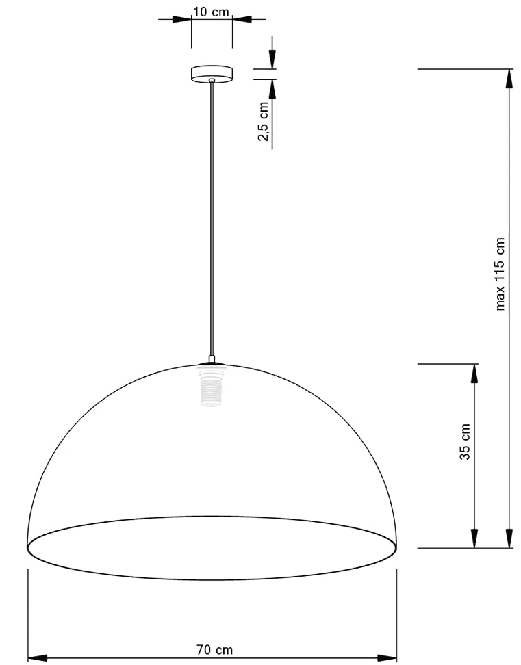 Lampada a sospensione Sfera bianco/rame Ø70 E27 Sigma