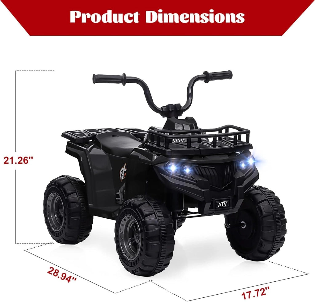 Macchina Elettrica per Bambini 12V con Telecomando; Luci LED e Cintura di Sicurezza; 2-6 Anni - Nero