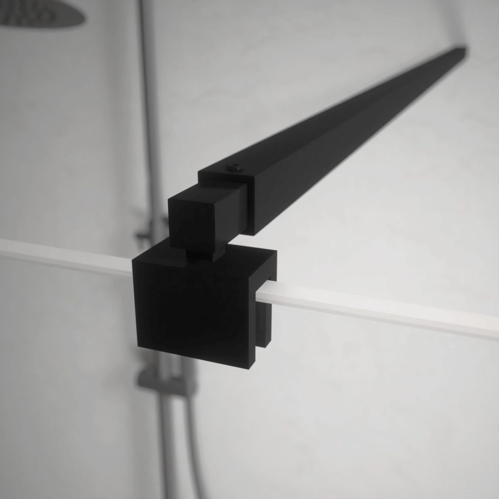 Doppio walk-in nero opaco 70x120 cm vetro 8mm trasparente anticalcare h200 | Keros