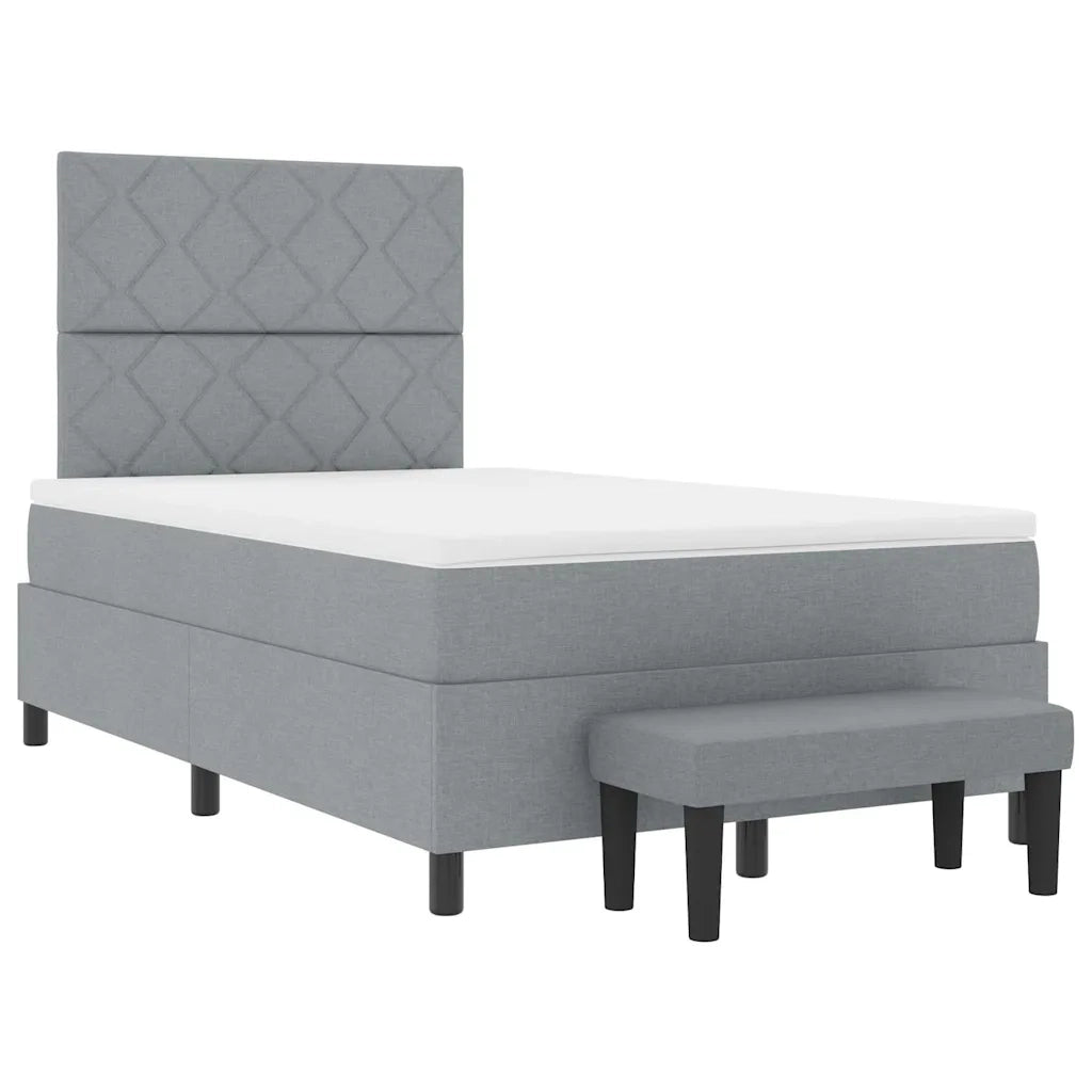 Letto a molle con testiera Grigio chiaro 120 x 190 cm Tessuto 3344128