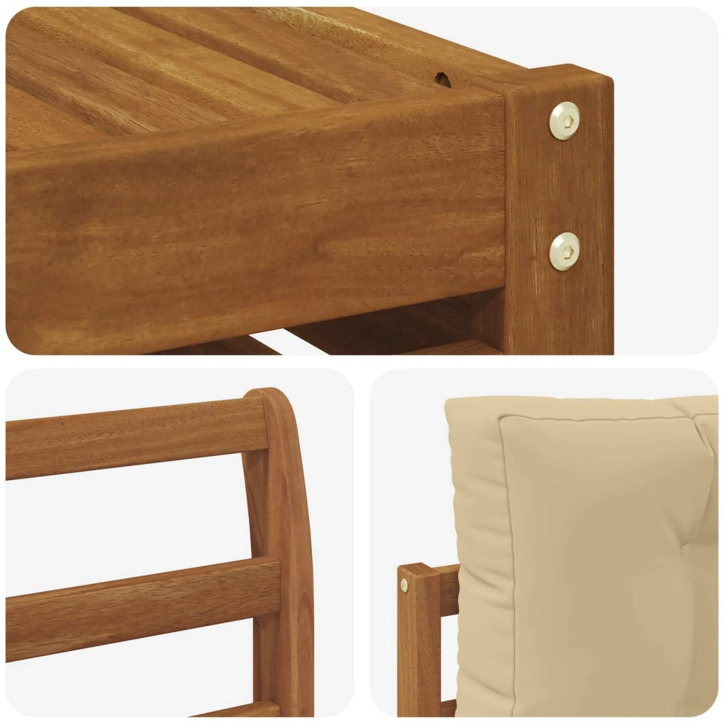 Set di divani da esterno con cuscino 8 pcs Naturale e Beige 3373183