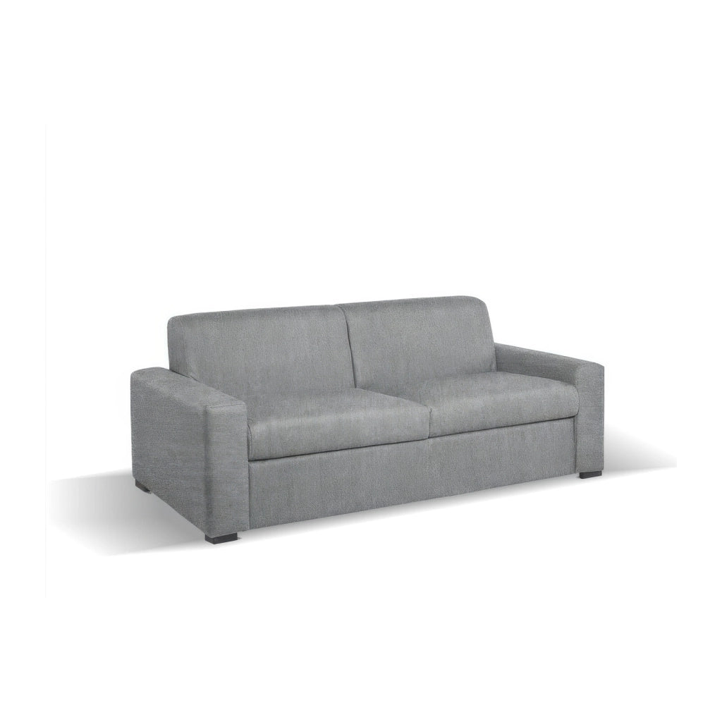 Divano Letto 3 Posti 199 x 98 x 84 cm Grigio con Apertura Roller e Materasso 140 x 190 cm Flash