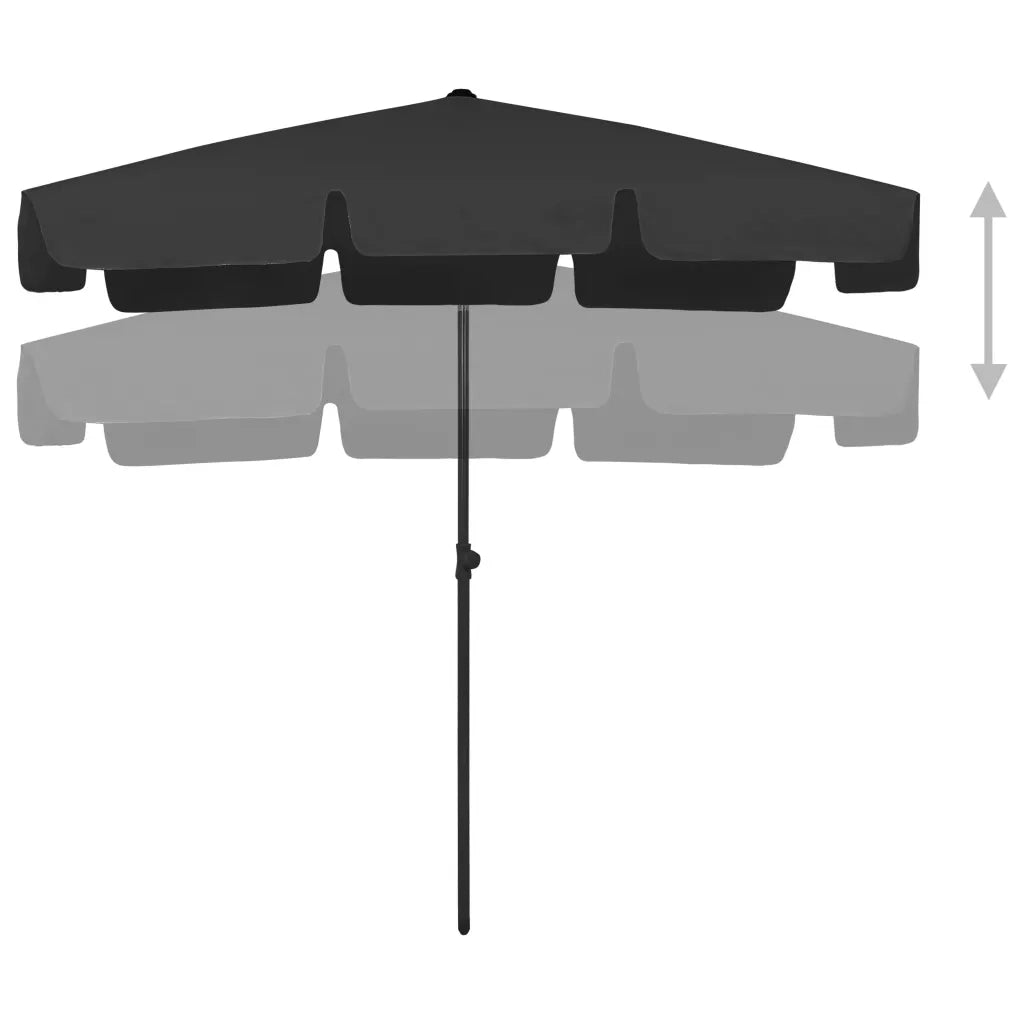 Ombrellone da Spiaggia-Ombrellone da mare Nero 200x125 cm