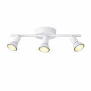 Faretto Soffitto 3 Luci GU10 Orientabili in Metallo, Plafoniera Spot Direzionabili, Lampada da Soffitto Moderna per Corridoio Cucina Soggiorno, Bianco, Lampadine Non Incluse