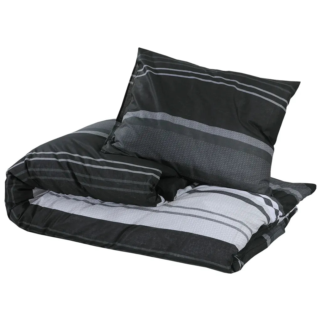 Set Copripiumino Nero e Bianco 220x240 cm in Cotone 136497