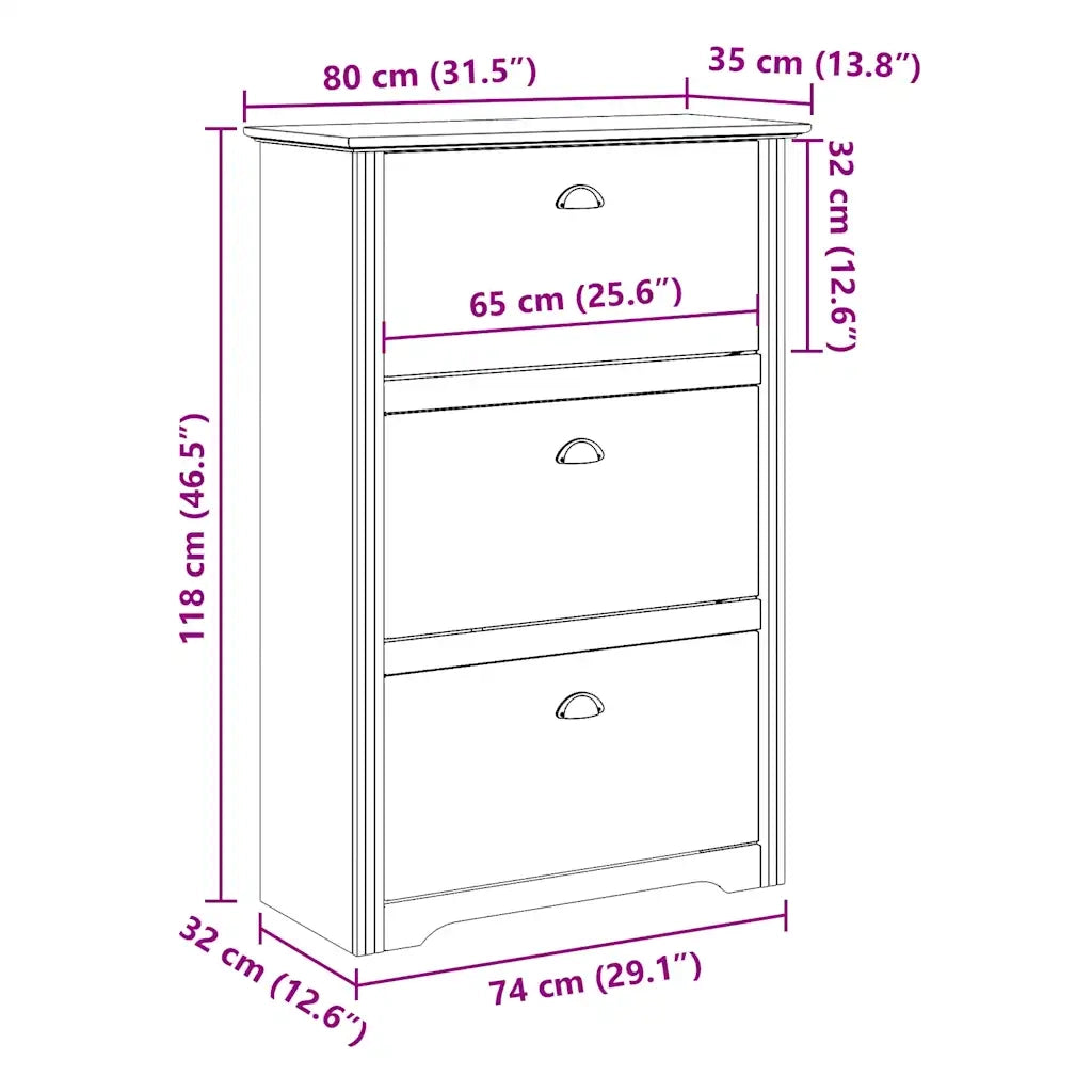 Scarpiera BODO Bianca 80x35x118 cm 4016881