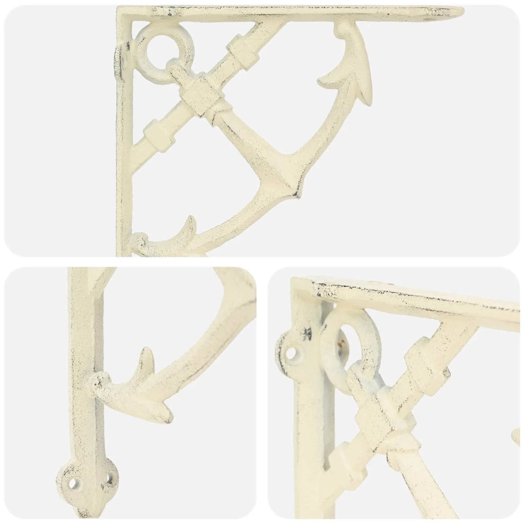 Supporti per mensole da parete 2 pz Bianco Antico 42038903
