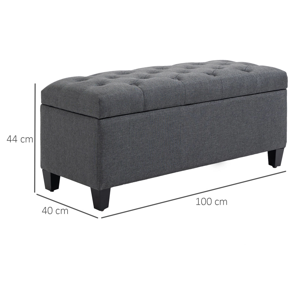 Divanetto con cassetti ¨C Minimal ¨C Grigio scuro 100x40x44 cm