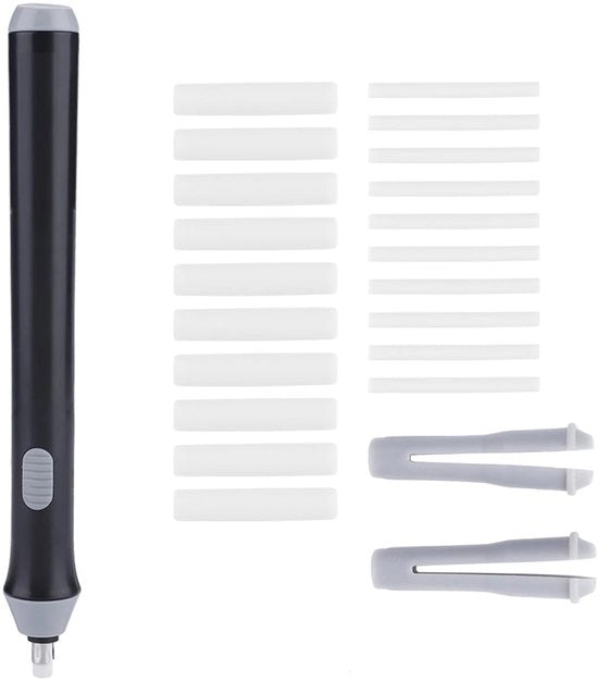 Gom automatica per pastelli - Sostenibile e Pratica - Nero - 22 pennellate - Adatto per disegni e schizzi - Compatta Forma Portatile