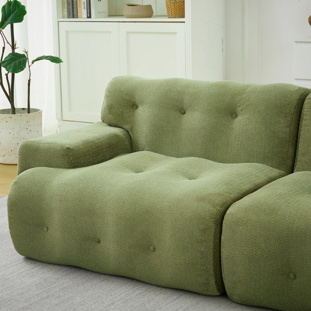 Divano 2 Posti Cloud con Braccioli Larghi e Bottoni ¨C MINIMAL ¨C Verde