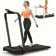 Tapis Roulant da Scrivania Compatto 2-in-1 per Camminare, Correre e Jogging, Portatile con Inclinazione, Capacità 120 kg, con App