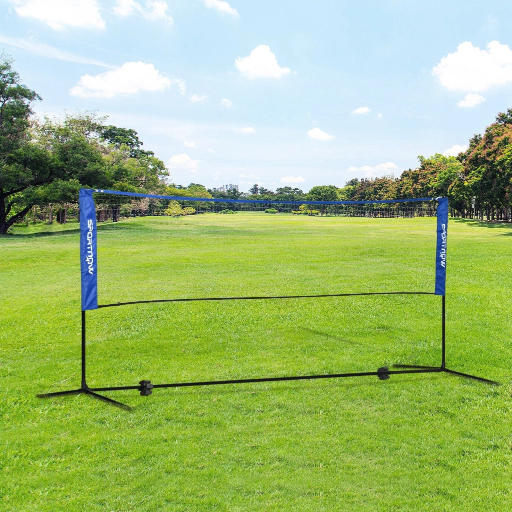 Rete badminton 310 cm blu in metallo, altezza regolabile con borsa
