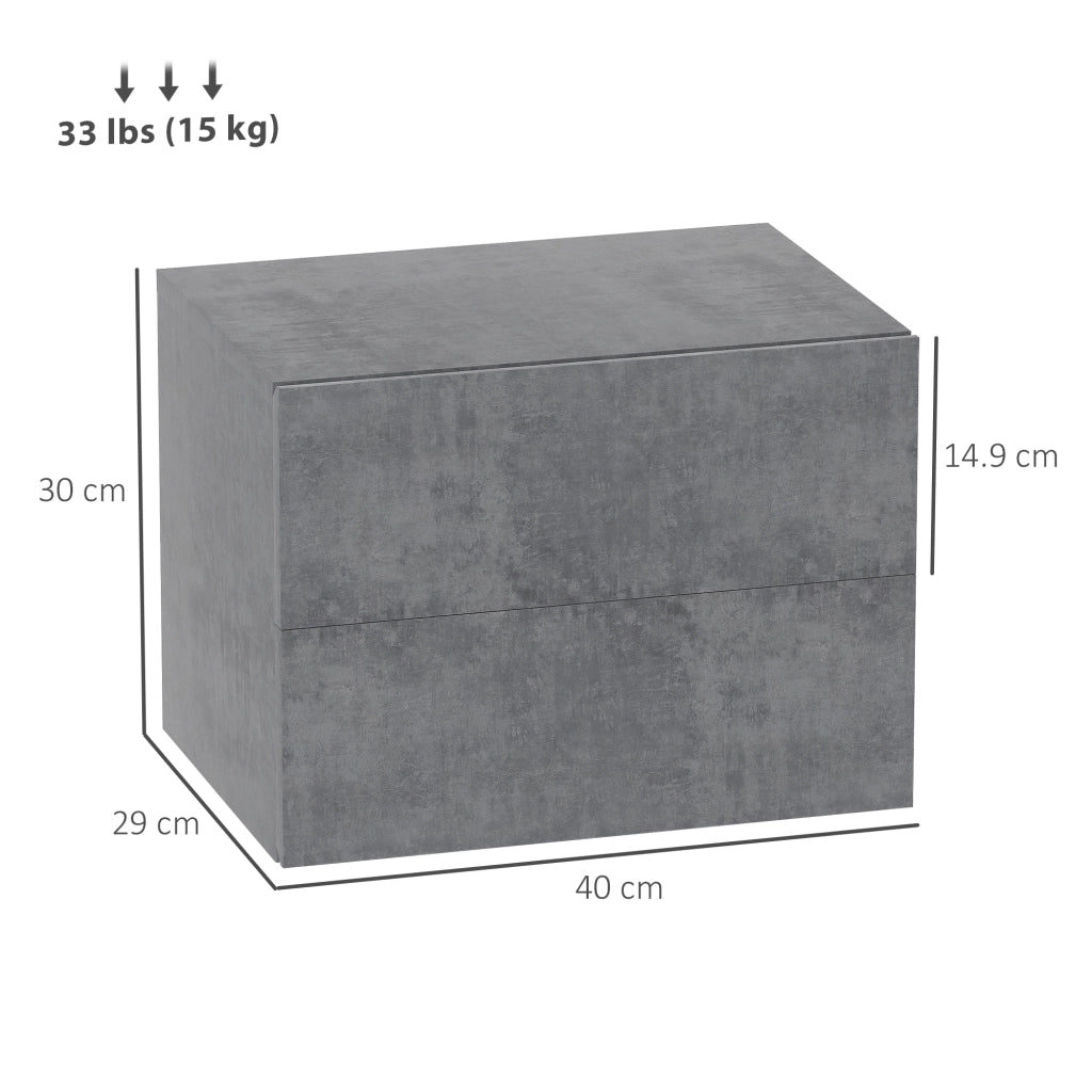 Comodini ¨C zephmum ¨C Grigio, 40x29x30 cm