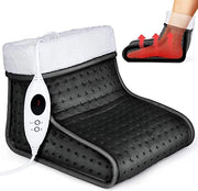 Caldastra per piedi - riscaldamento elettrico per piedi con funzione di massaggio, calore e relax per piedi stanchi con rivestimento di peluche morbido