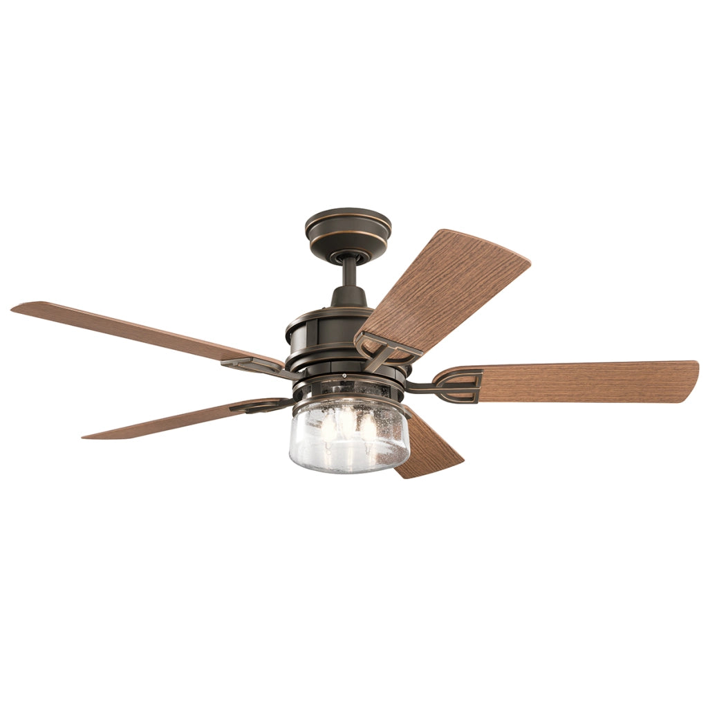 Ventilatore soffitto retro 132cm 3xE27 telecomando bronzo Kichler