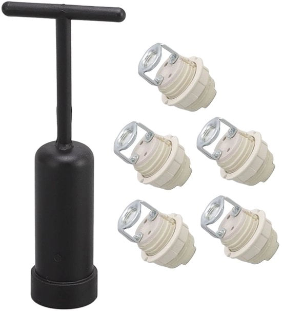 Fornitura di Supporto Lampada Ceramica - Resistente a Temperatura Elevata - Design Compattato - Realizzato in Alluminio - Adatto per l'Uso Domestico - Diametro 20 mm