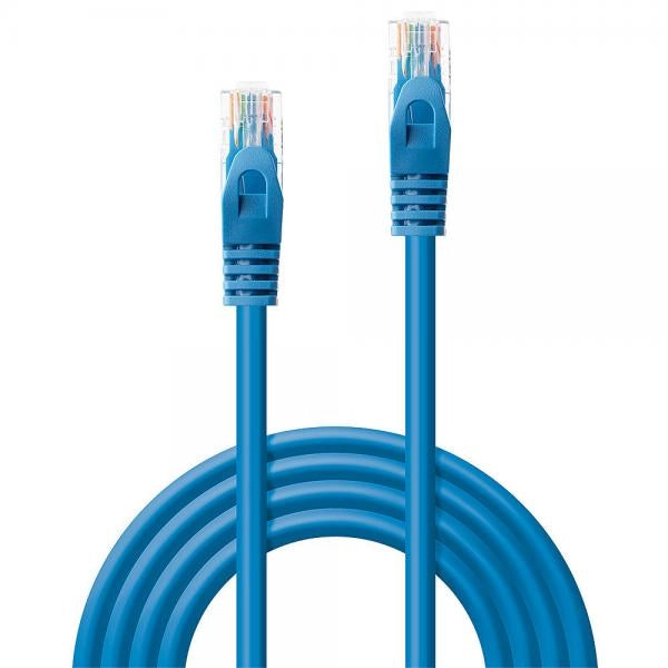 LINDY CAVO DI RETE CAT. 6U/UTP BASIC CONNETTORE RJ45 NON SCHERMATO GUAINA IN PVC 0.3 MT BLU