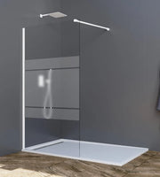 Parete doccia fissa Screen 8 mm 120 cm (116,5-118,0 cm) bianco, vetro satinato Frost
