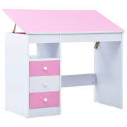 Scrivania da Disegno per Bambini Inclinabile Rosa e Bianca 287447