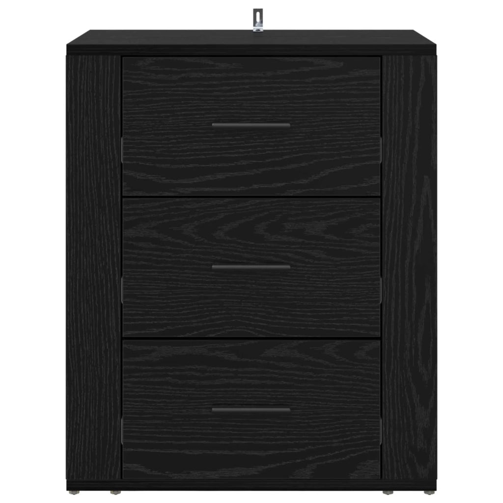 Armadio da Notte Rovere Nero 35 x 50 x 60 cm Legno multistrato 881062