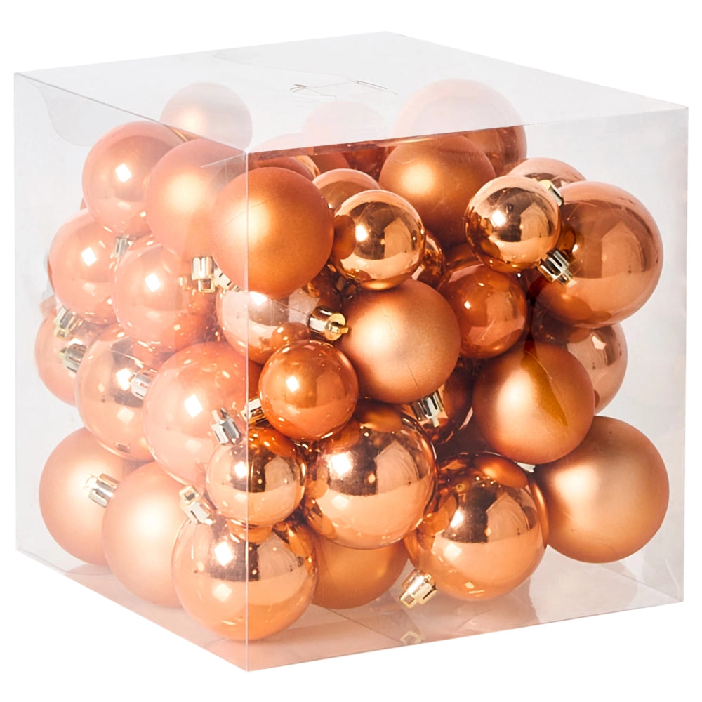 Set di 60 palline di Natale in rame Materiale sintetico Decorazioni da appendere Stile tradizionale Palline di Natale Albero di Natale