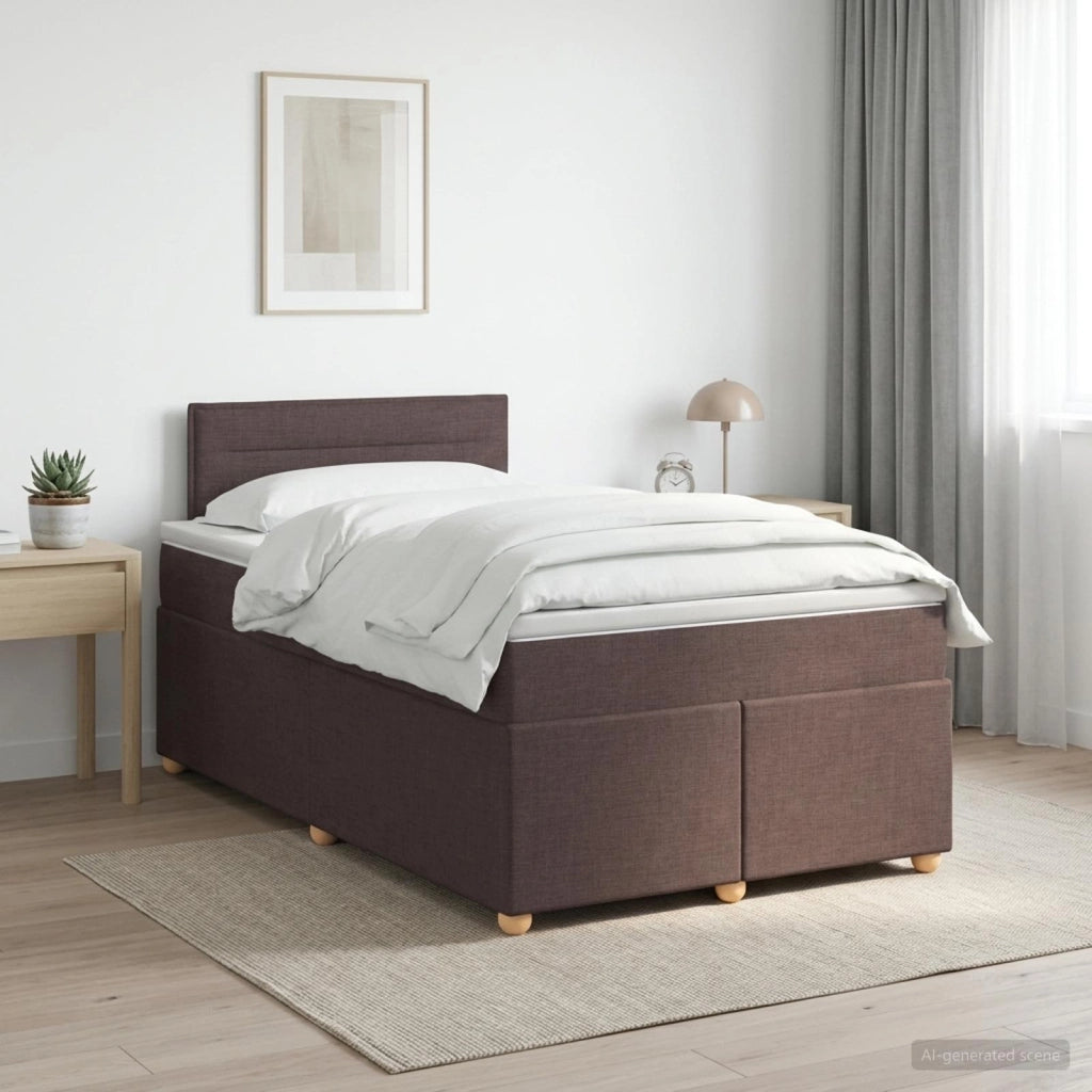 Letto box spring con materasso Marrone Scuro 120 x 200 cm 3450926