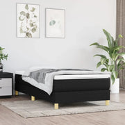Giroletto a Molle con Materasso-Struttura Letto Nero 80x200 cm inTessuto 321947