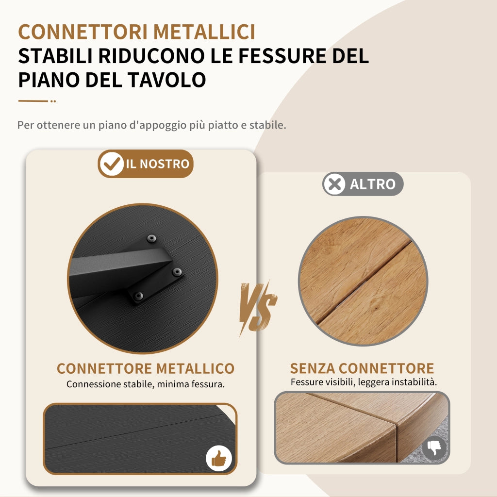 Tavolo da pranzo rotondo per 4–6 persone con gambe a X in acciaio e piedini regolabili nero diametro 120 cm