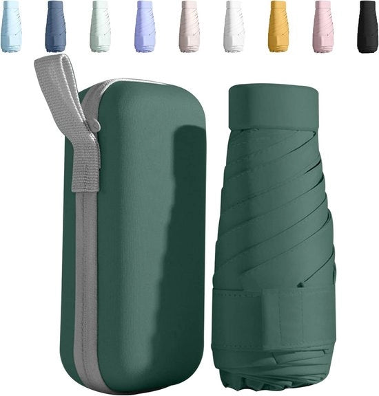 Paraplu compattibile mini - Ideale per viaggi - Nero - 1 pezzo